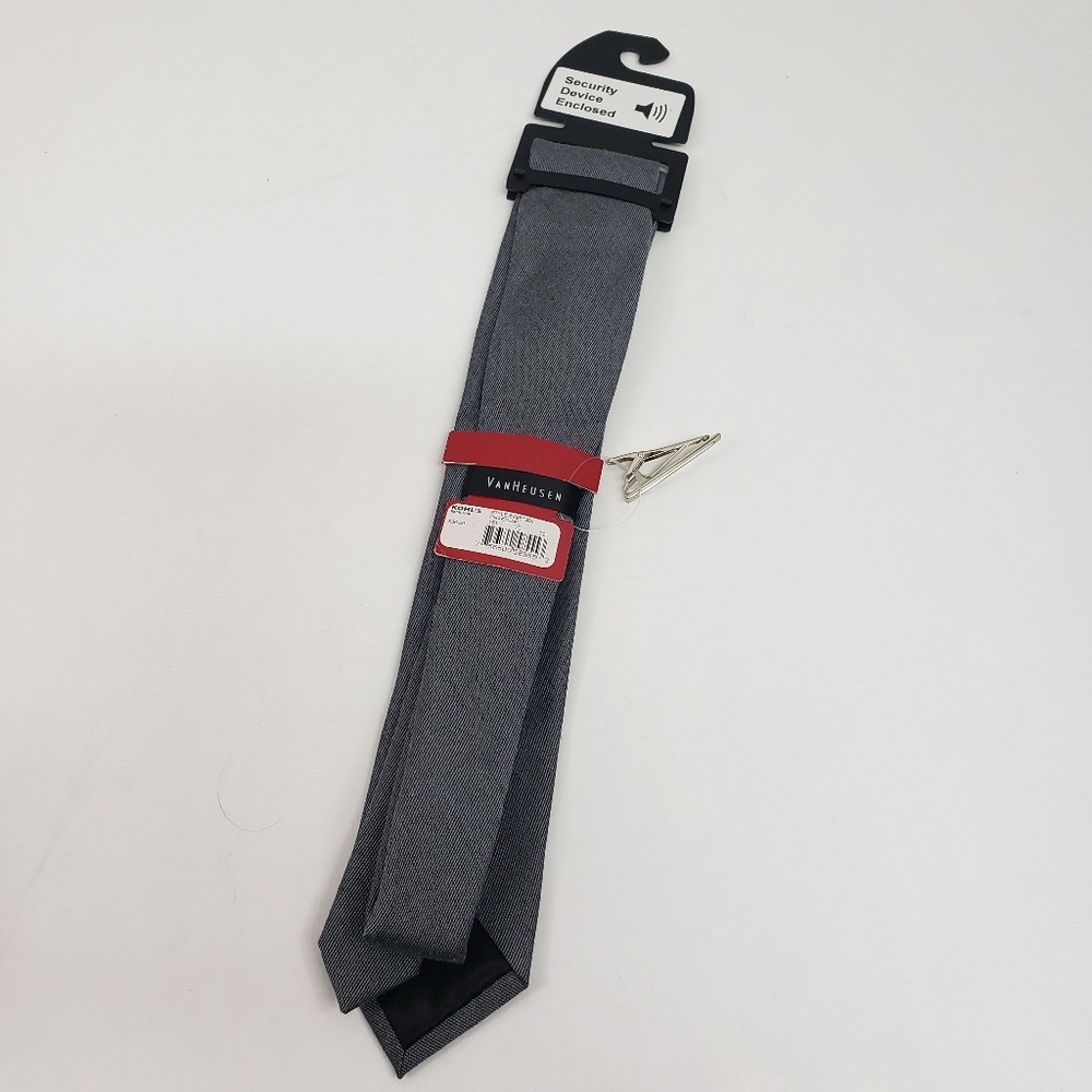 Van Heusen Flex Collar Neck Tie w Tie Clip NWT - Picture 3 of 4
